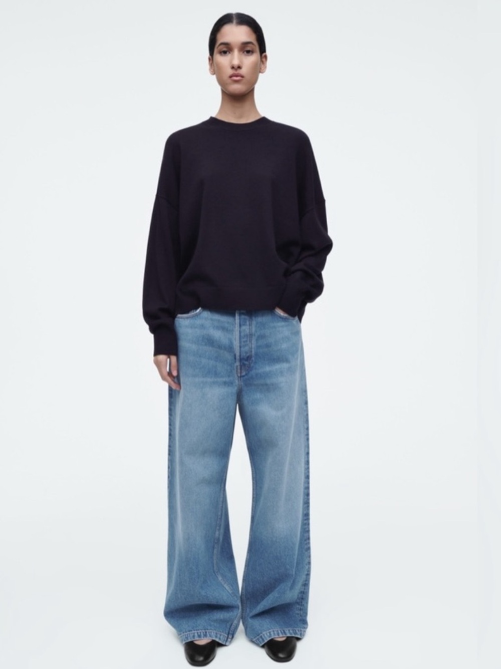 COS Boxy Merino Wool Crew-Neck Sweater